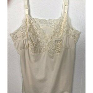 Vintage SHADOWLINE Lingerie Lace Camisole Women's size 36 - Ivory Coquette Glam
